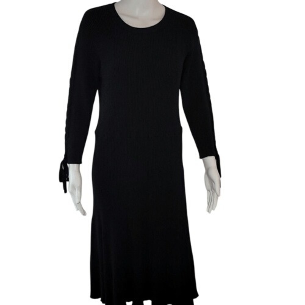 Ashley‎ Stewart Black Long Sleeve Sweater Dress
